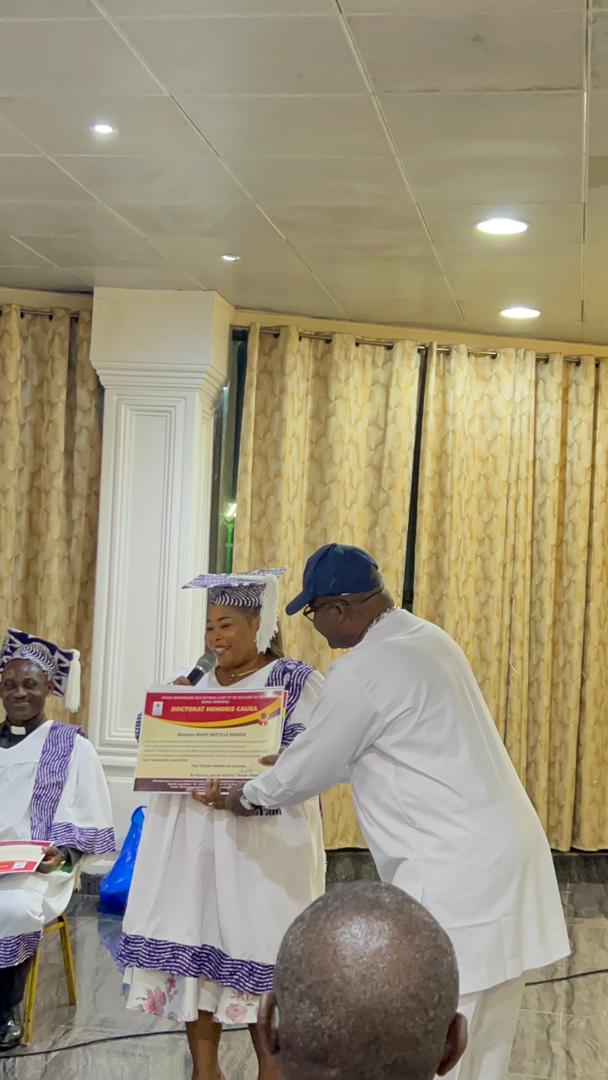 Distinction académique : Marie Bertille Mawem élevée au rang de Docteur Honoris Causa par l’École Supérieure des Métiers des Arts et Culture du Bénin